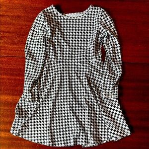 Stylish Black and White Houndstooth Kids Dress